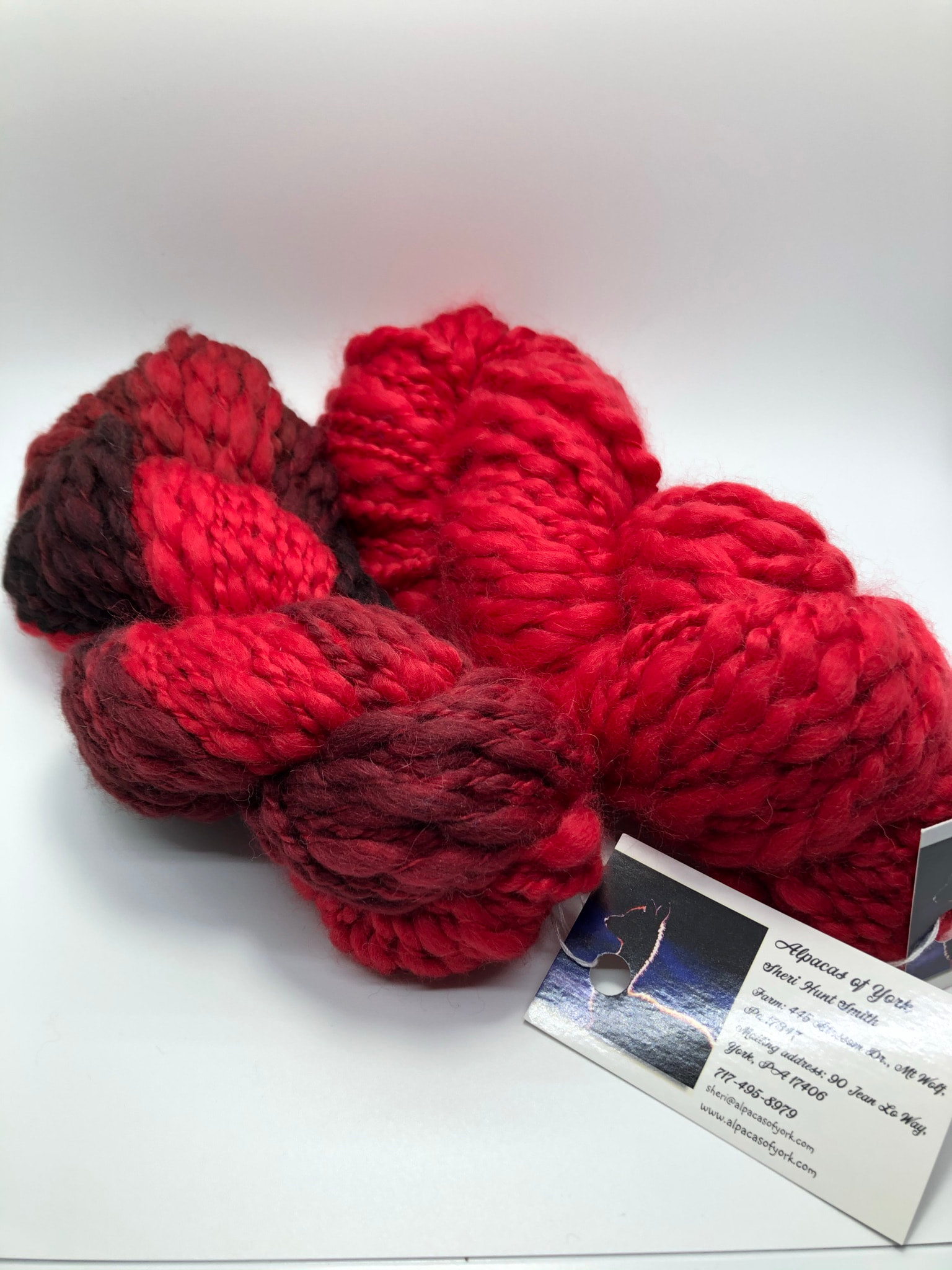 Alpaca Yarn - Thick & Thin Red